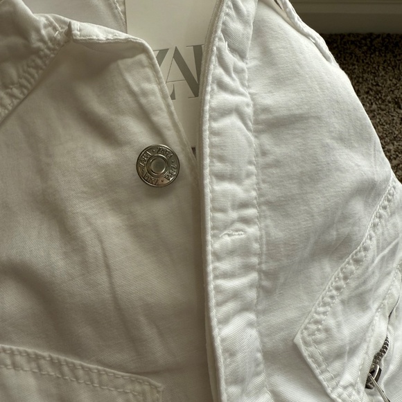 ZARA Denim Romper XS | Light Wash Utility Style NWT - Picture 10 of 13